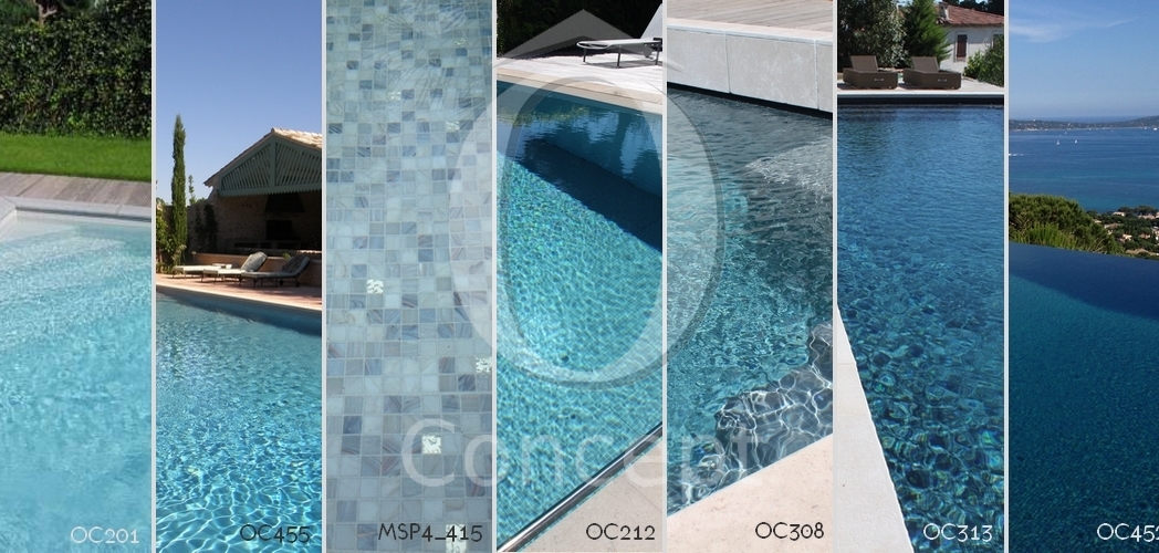 The shades of blue for your mosaic pool