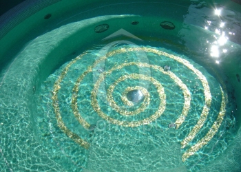 Mosaïque Piscine - Spirale Or