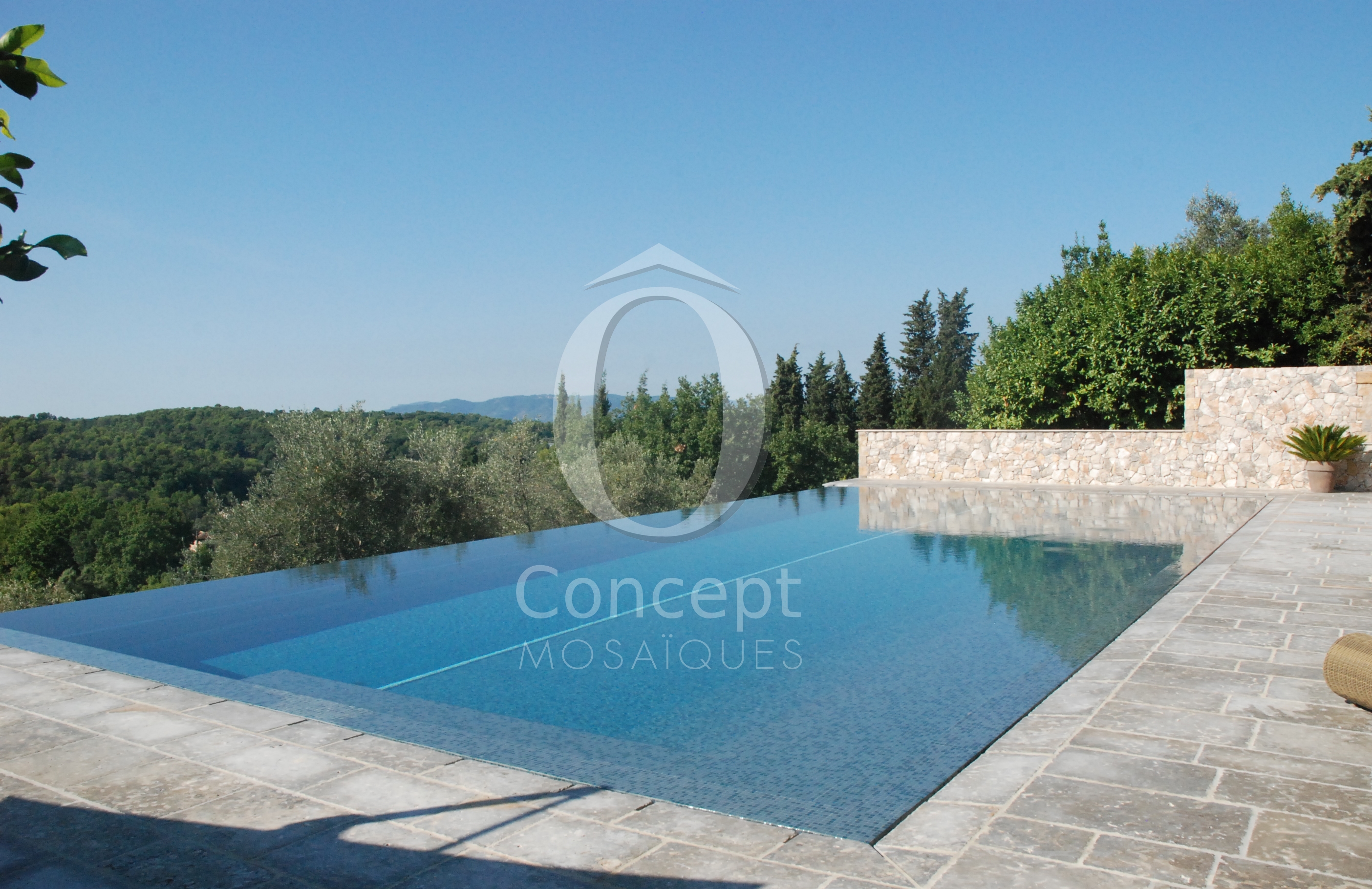 A Mediterranean blue mosaic pool